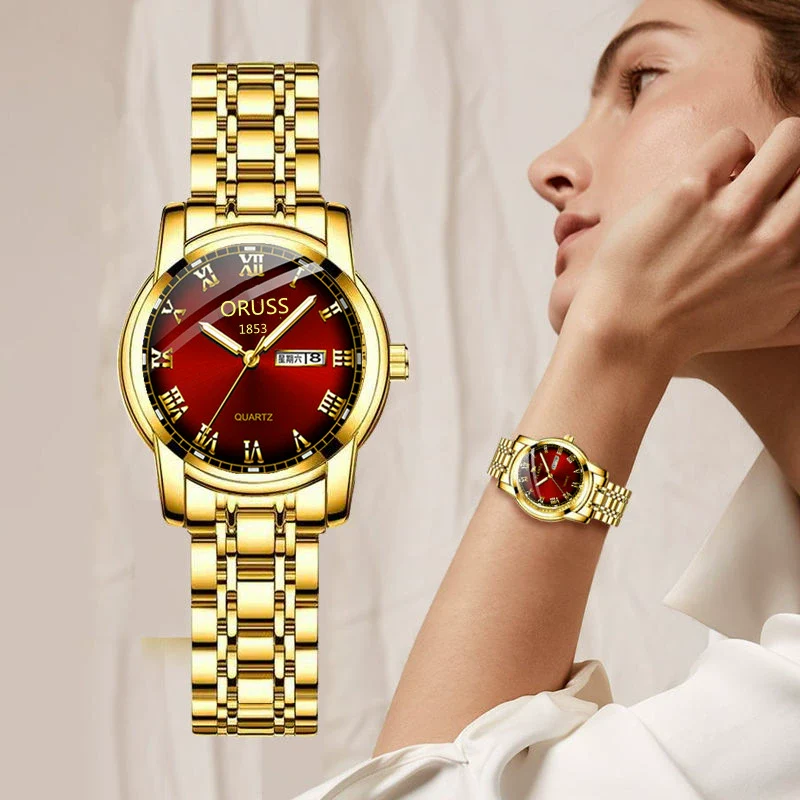Women's Alloy And Ceramic Watch With Spiral Crown Round Dial Luminous Waterproof Leisure Style - Image 2