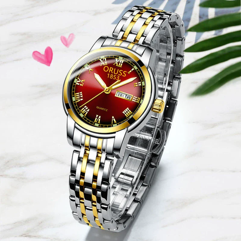 Women's Alloy And Ceramic Watch With Spiral Crown Round Dial Luminous Waterproof Leisure Style - Image 4