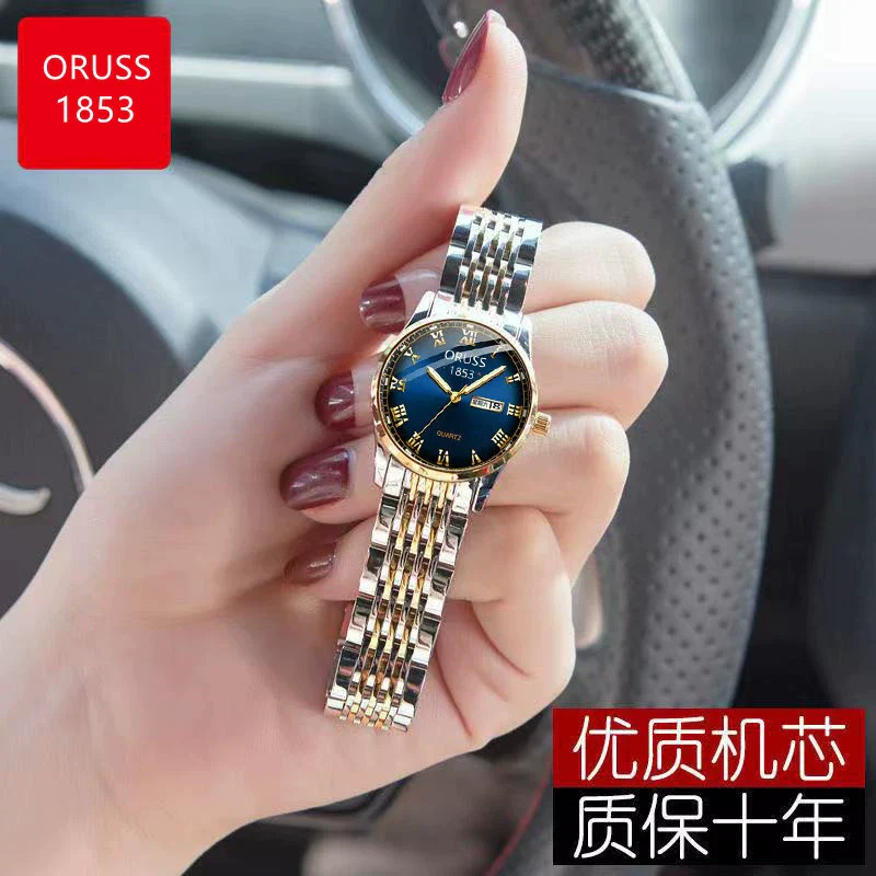 Women's Alloy And Ceramic Watch With Spiral Crown Round Dial Luminous Waterproof Leisure Style - Image 8