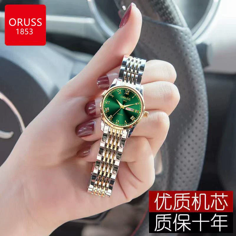 Women's Alloy And Ceramic Watch With Spiral Crown Round Dial Luminous Waterproof Leisure Style - Image 9