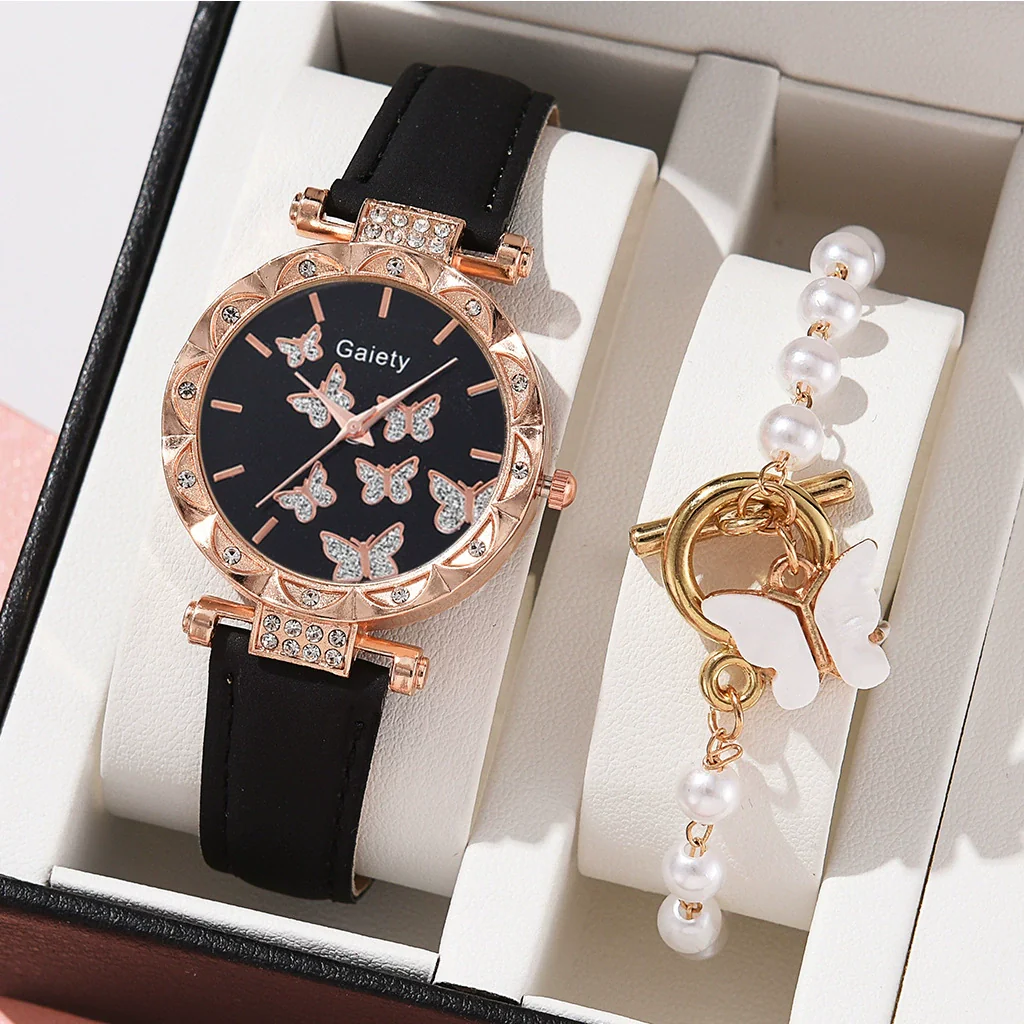 Women's Alloy And Imitation Leather Fashion Simple Round Dial Watch With Spiral Crown And Pin Buckle - Image 24