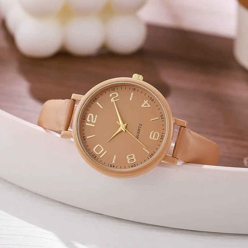 Women's Alloy And Imitation Leather Quartz Belt Watch Round Dial Pin Buckle Retro Casual Style - Image 3