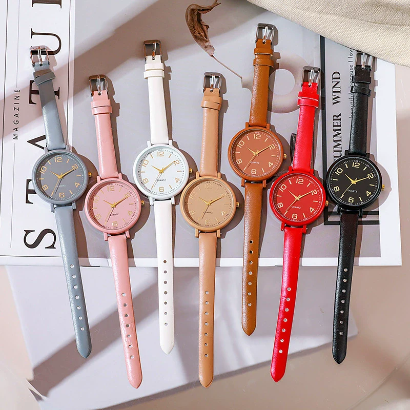 Women's Alloy And Imitation Leather Quartz Belt Watch Round Dial Pin Buckle Retro Casual Style - Image 4