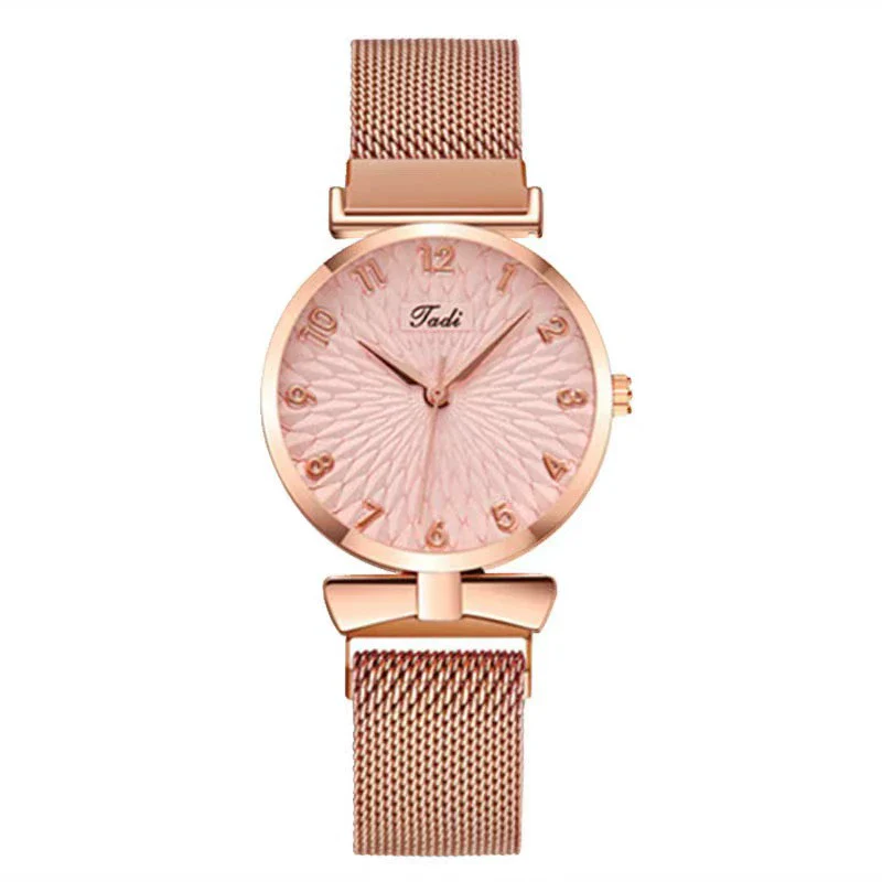 Women's Alloy And Leather Bracelet Set With Round Dial Quartz Watch Leisure Style - Image 10