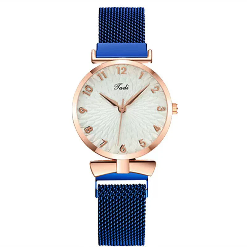 Women's Alloy And Leather Bracelet Set With Round Dial Quartz Watch Leisure Style - Image 8