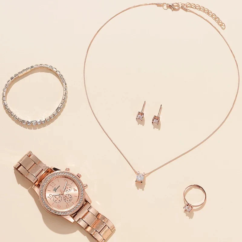Women's Alloy And Stainless Steel Casual Fashion Rectangle Dial Quartz Watch - Image 3