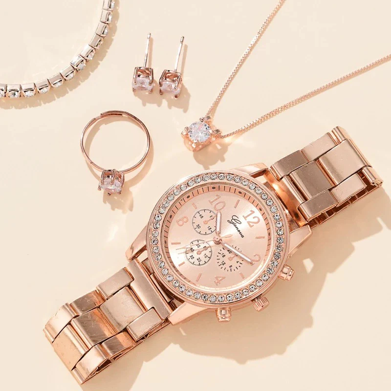 Women's Alloy And Stainless Steel Casual Fashion Rectangle Dial Quartz Watch - Image 4