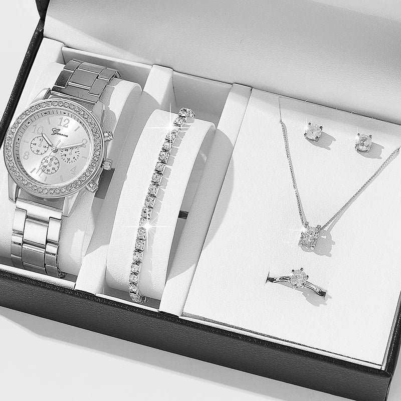 Women's Alloy And Stainless Steel Casual Fashion Rectangle Dial Quartz Watch - Image 5