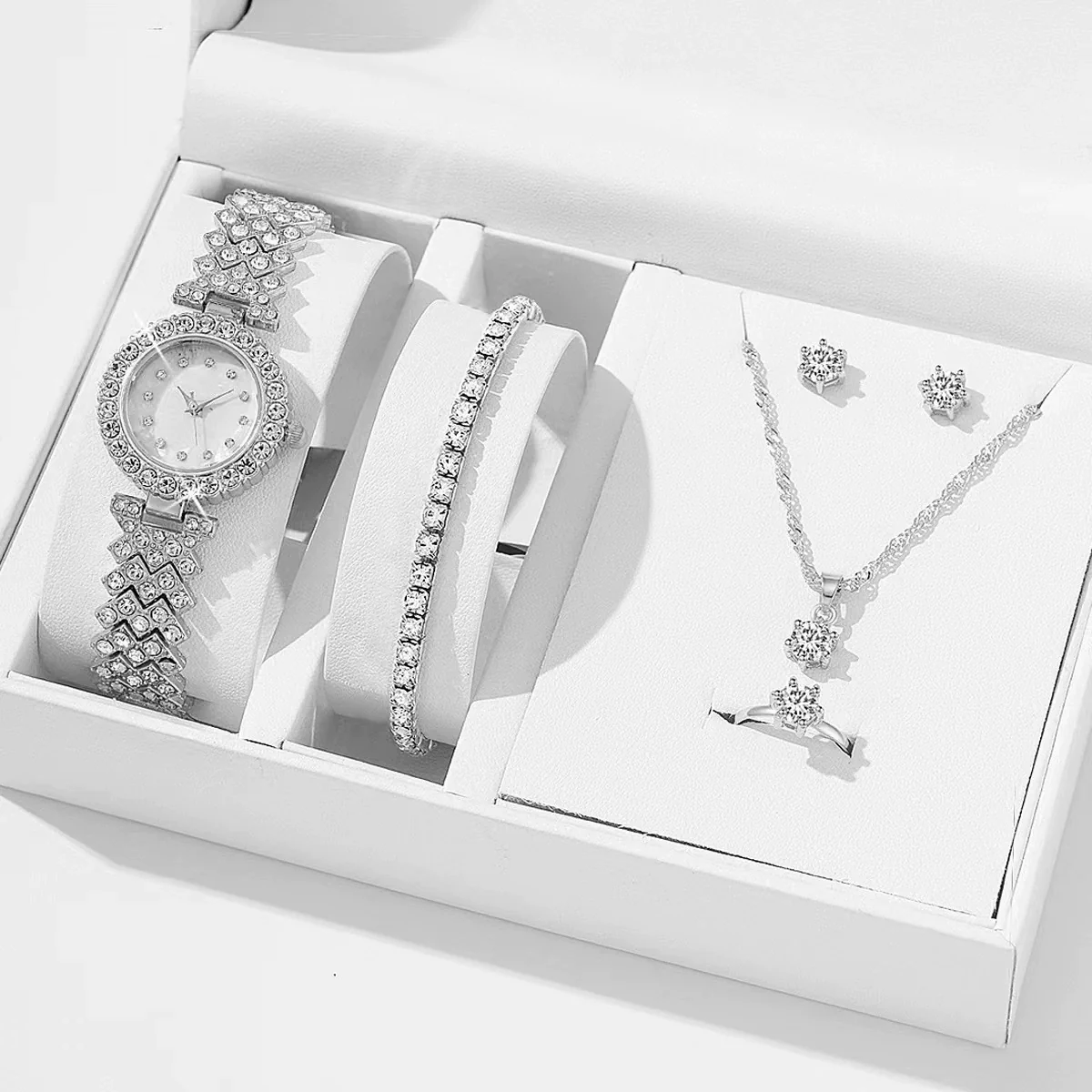 Women's Alloy And Stainless Steel Casual Fashion Rectangle Dial Quartz Watch - Image 8