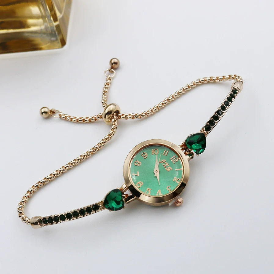 Women's Alloy And Stainless Steel Round Dial Quartz Bracelet Watch Diamondencrusted Leisure Style - Image 11