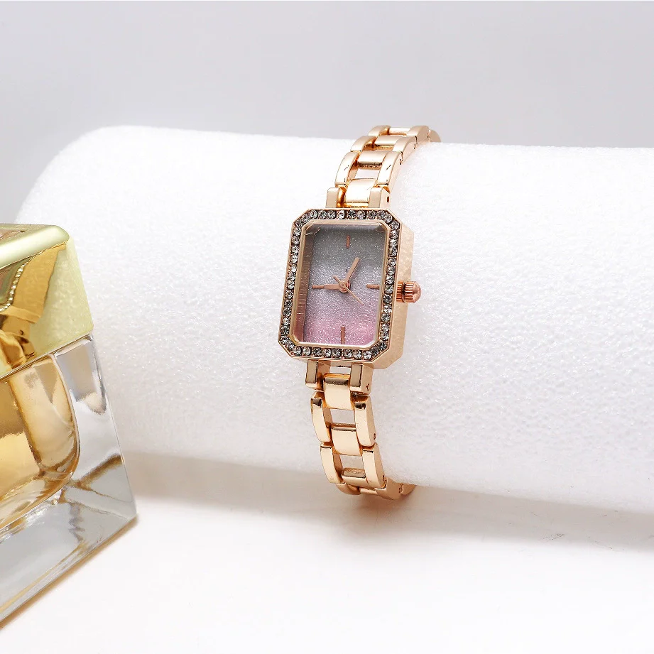 Women's Alloy And Stainless Steel Square Casual Quartz Bracelet Watch