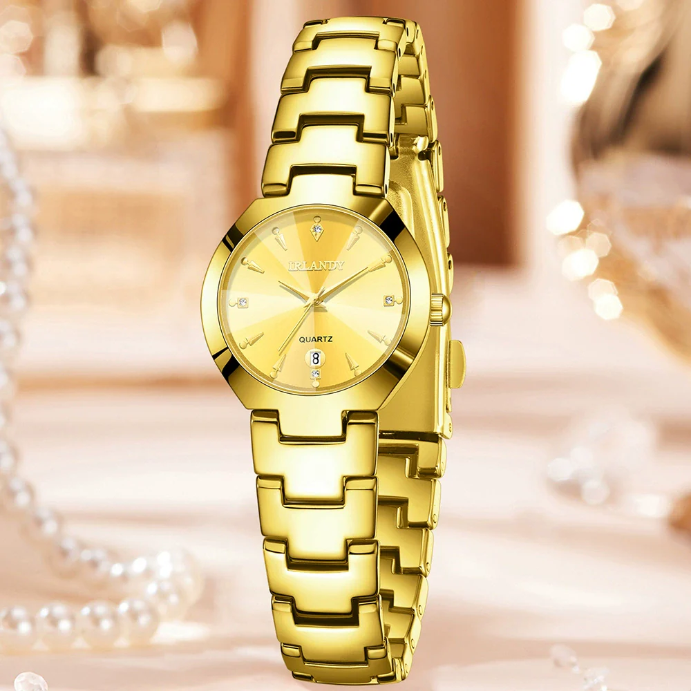 Women's Alloy Band Ordinary Glass Quartz Fashion Trend Round Dial Watch