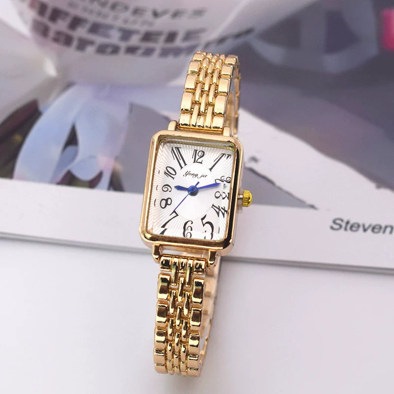 Women's Alloy Band Rectangle Dial Leisure Style Quartz Watch