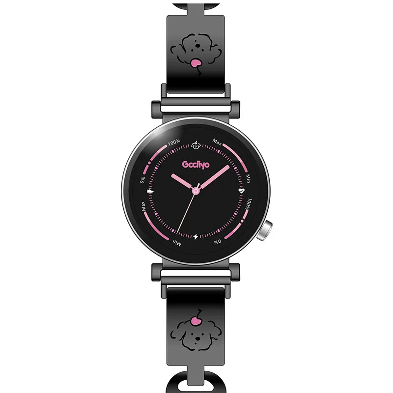 Women's Alloy Band Round Dial Leisure Style Carved Love Puppy Wrist Watch - Image 5