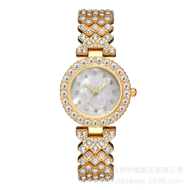 Women's Alloy Bracelet Quartz Watch With Rhinestones Round Dial Casual Style - Image 3