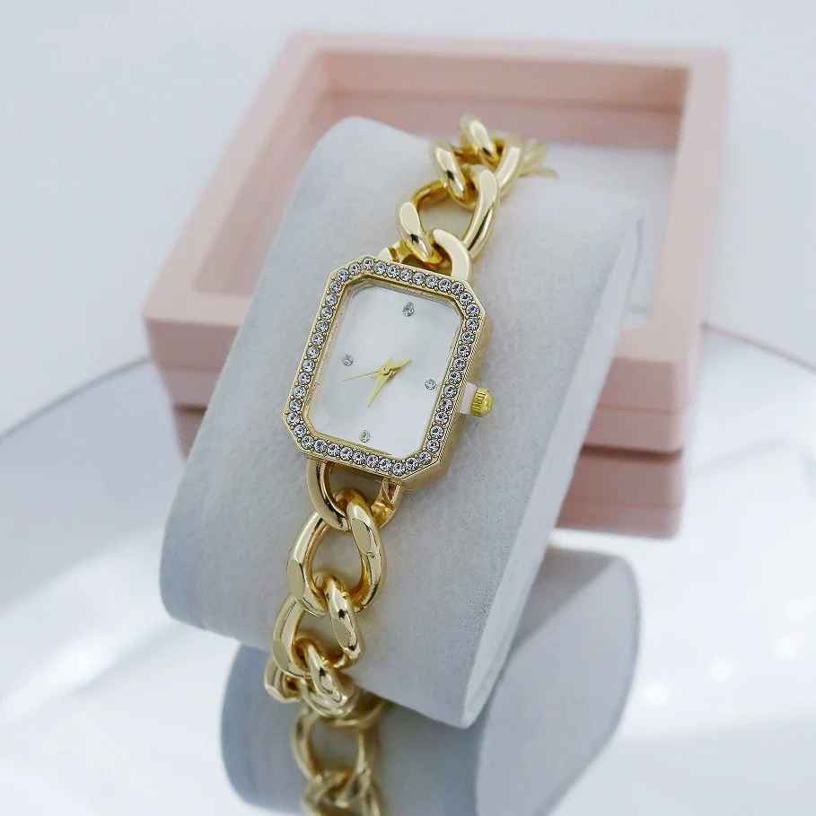 Women's Alloy Bracelet Watch Square Diamond Set Quartz Fashion Elegant Casual - Image 6