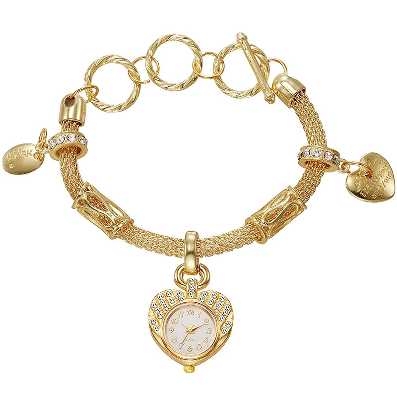 Women's Alloy Bracelet Watch With Heart Shape And Fashionable Style - Image 4