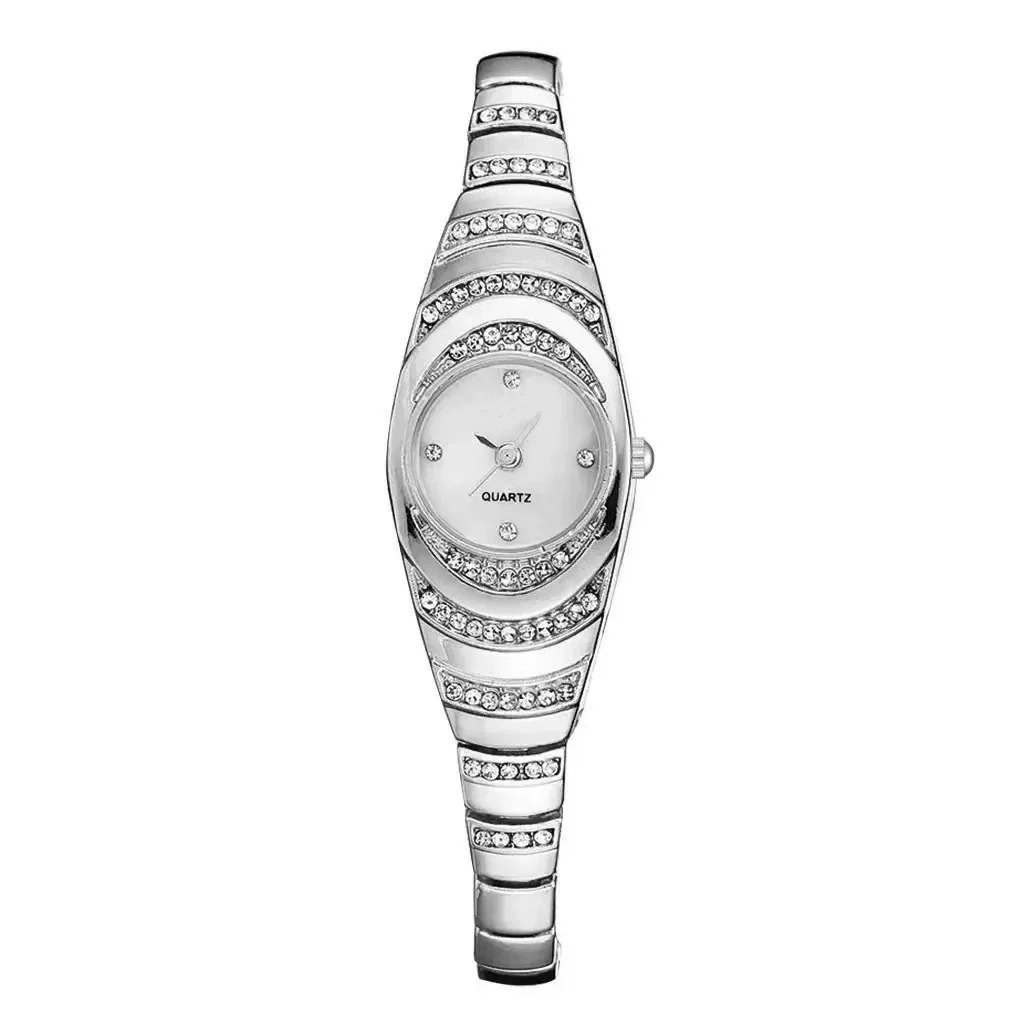 Women's Alloy Bracelet Watch With Oval Dial And Stainless Steel Clasp Leisure Style - Image 8
