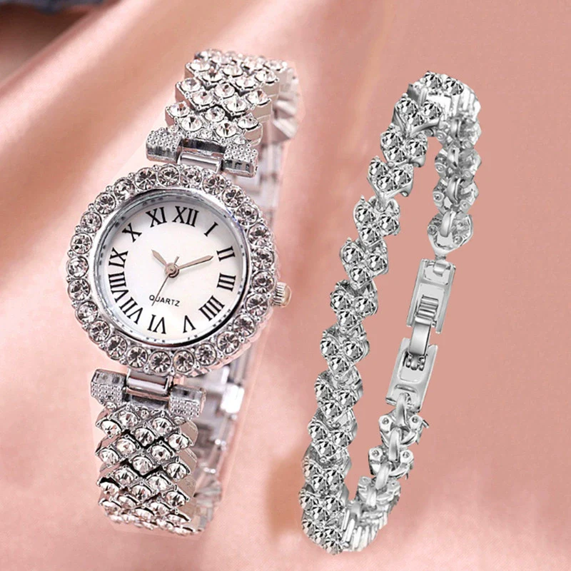 Women's Alloy Bracelet Watch With Round Dial Quartz Movement Single Folding Buckle Spiral Crown And Leisure Style - Image 10