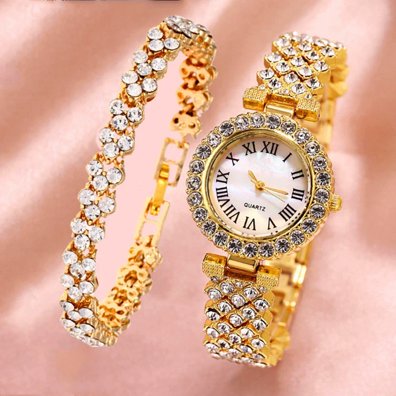 Women's Alloy Bracelet Watch With Round Dial Quartz Movement Single Folding Buckle Spiral Crown And Leisure Style - Image 9