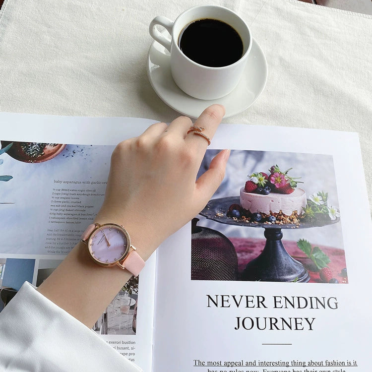 Women's Alloy Case Ordinary Glass Mirror Fashion Starry Sky Watch - Image 9