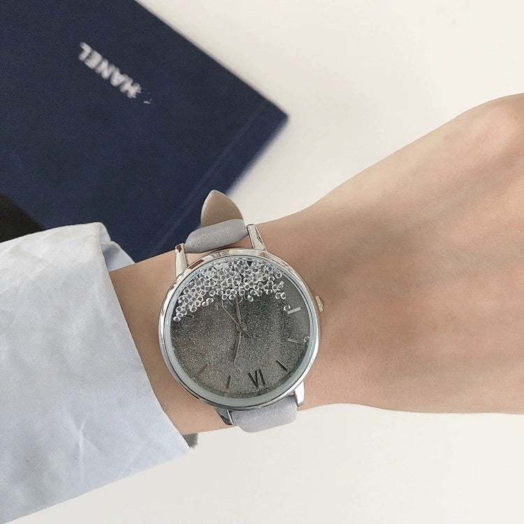Women's Alloy Case Ordinary Glass Mirror Leisure Style Gipsophila Wristwatch - Image 12