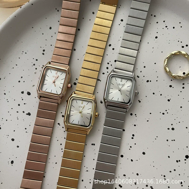 Women's Alloy Case Ordinary Glass Mirror Silver Chain Square Leisure Style Watch