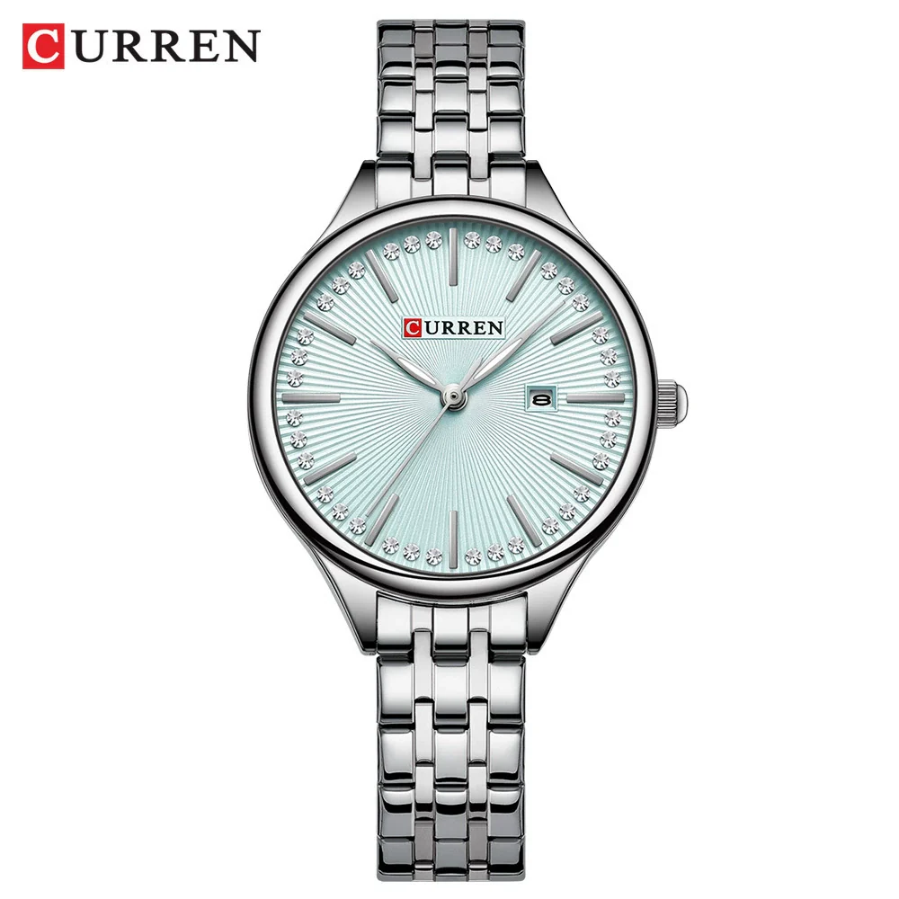 Women's Alloy Case Stainless Steel Band Round Dial Quartz Casual Rhinestone Watch - Image 2