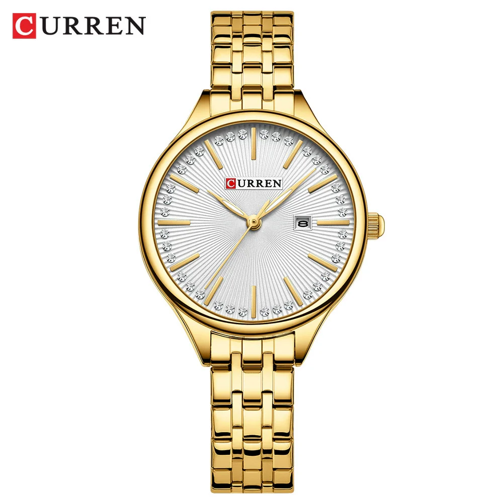 Women's Alloy Case Stainless Steel Band Round Dial Quartz Casual Rhinestone Watch - Image 8