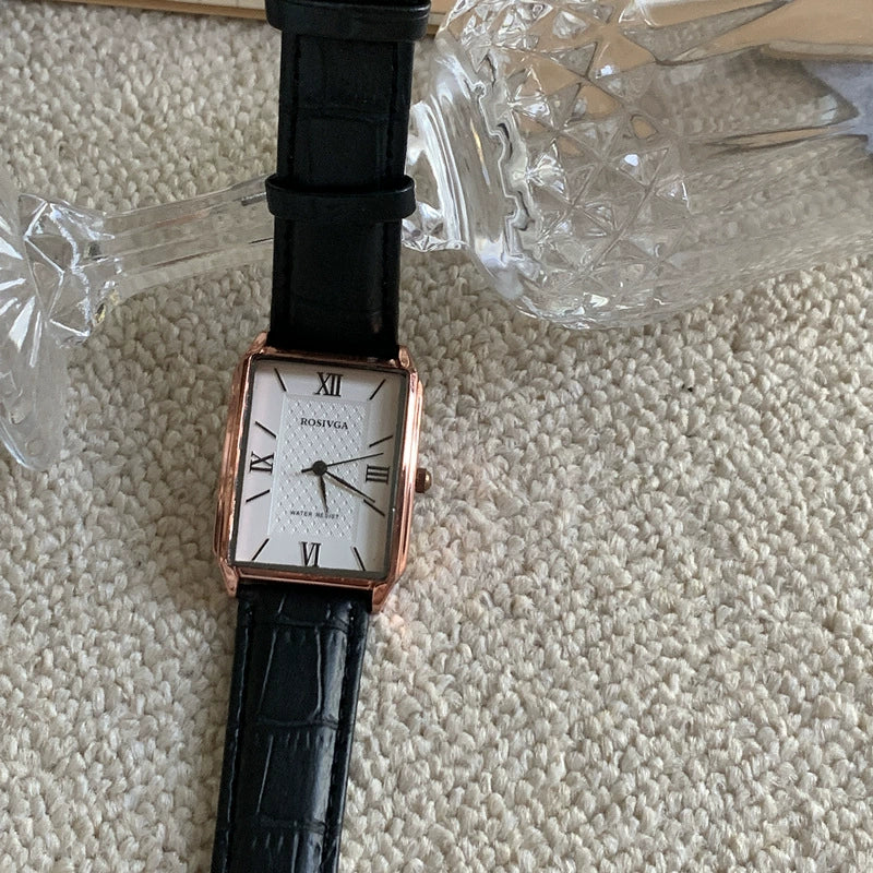 Women's Alloy Case Watch Simple Elegant Retro Roman Large Square Dial Leisure Style - Image 6