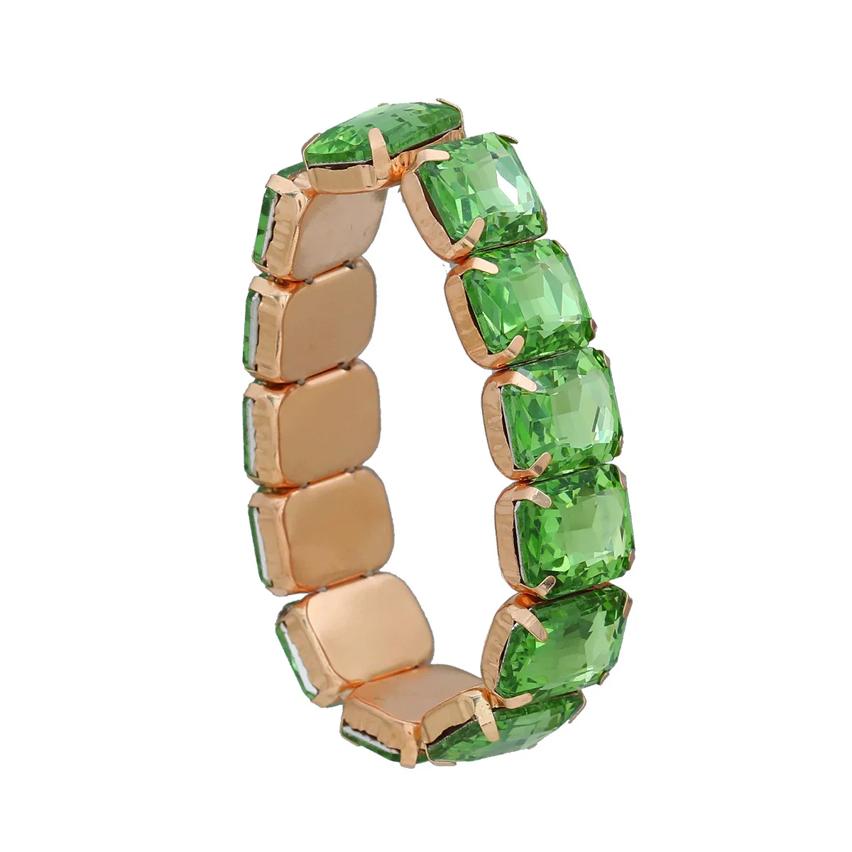 Women's Alloy Geometric Diamond Hip Hop Punk Style Telescopic Elastic Bracelet - Image 5