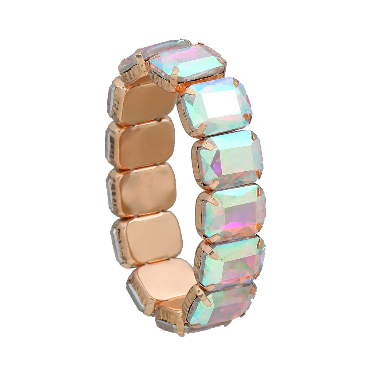 Women's Alloy Geometric Diamond Hip Hop Punk Style Telescopic Elastic Bracelet - Image 6