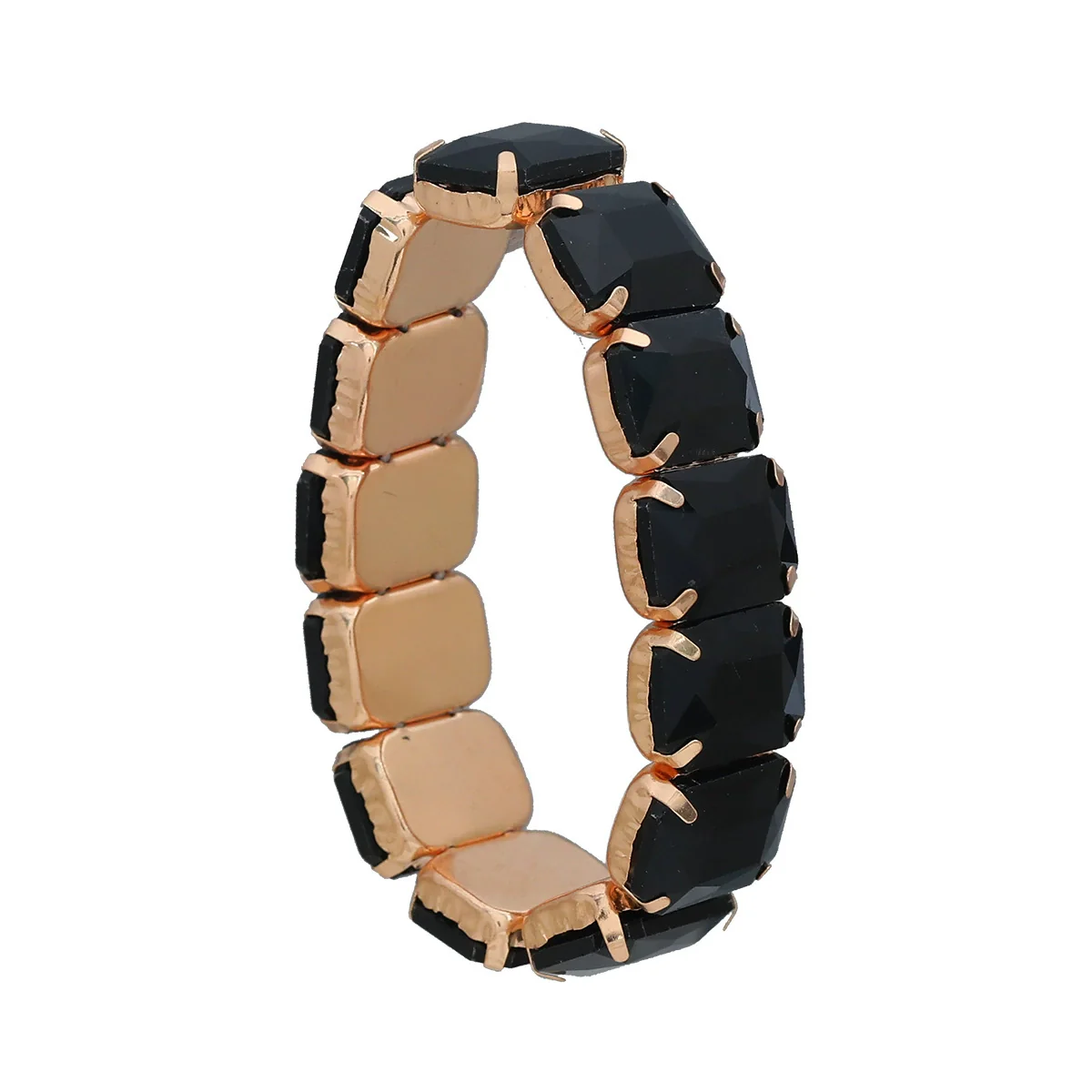 Women's Alloy Geometric Diamond Hip Hop Punk Style Telescopic Elastic Bracelet - Image 8
