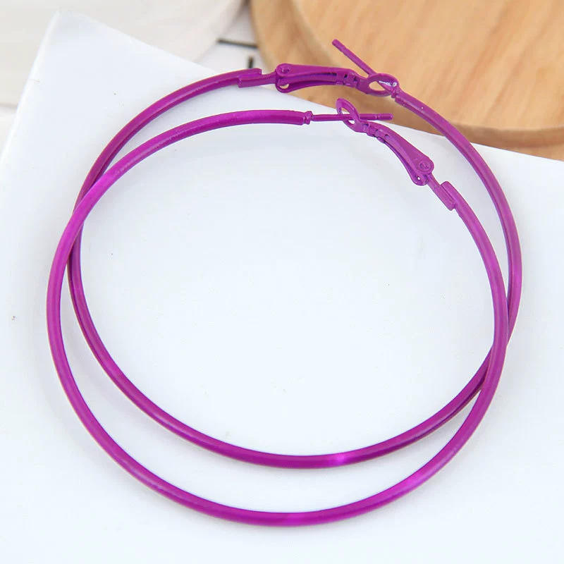 Women's Alloy Geometric Round Metal Circle Electroplated Earrings Inlaid With Artificial And Semiprecious Stones - Image 2