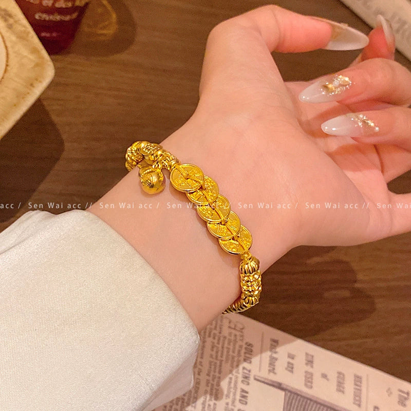 Women's Alloy Geometric Style Electroplating Wrapped Gourd Bracelet
