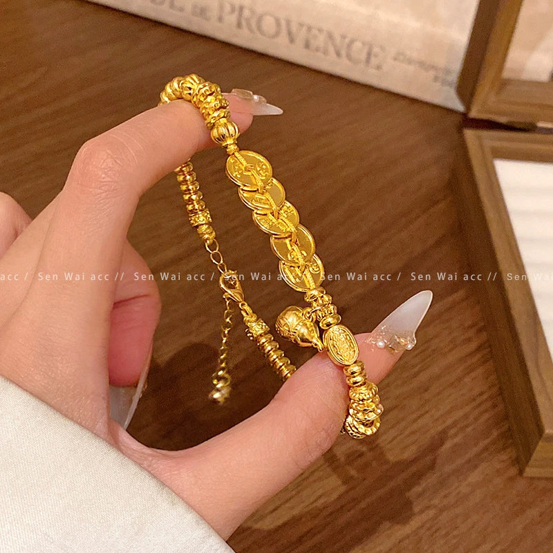 Women's Alloy Geometric Style Electroplating Wrapped Gourd Bracelet - Image 4