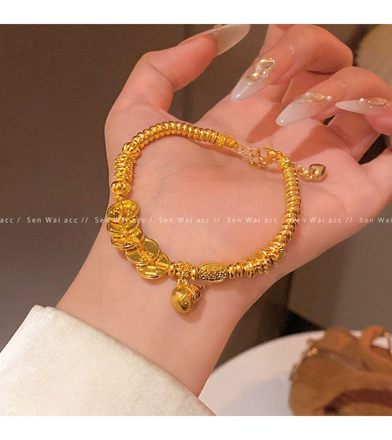 Women's Alloy Geometric Style Electroplating Wrapped Gourd Bracelet - Image 6
