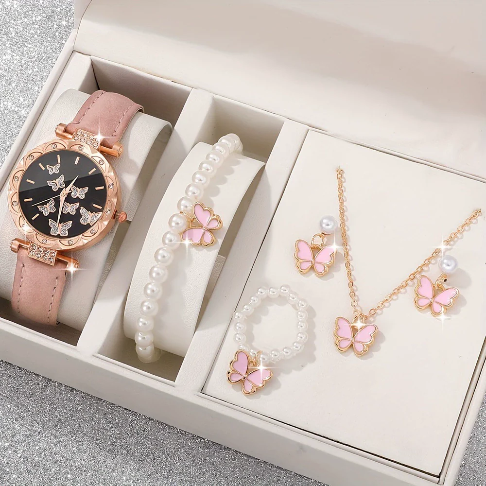Women's Alloy Imitation Leather Belt Watch With Round Dial And Pin Buckle Leisure Style - Image 6