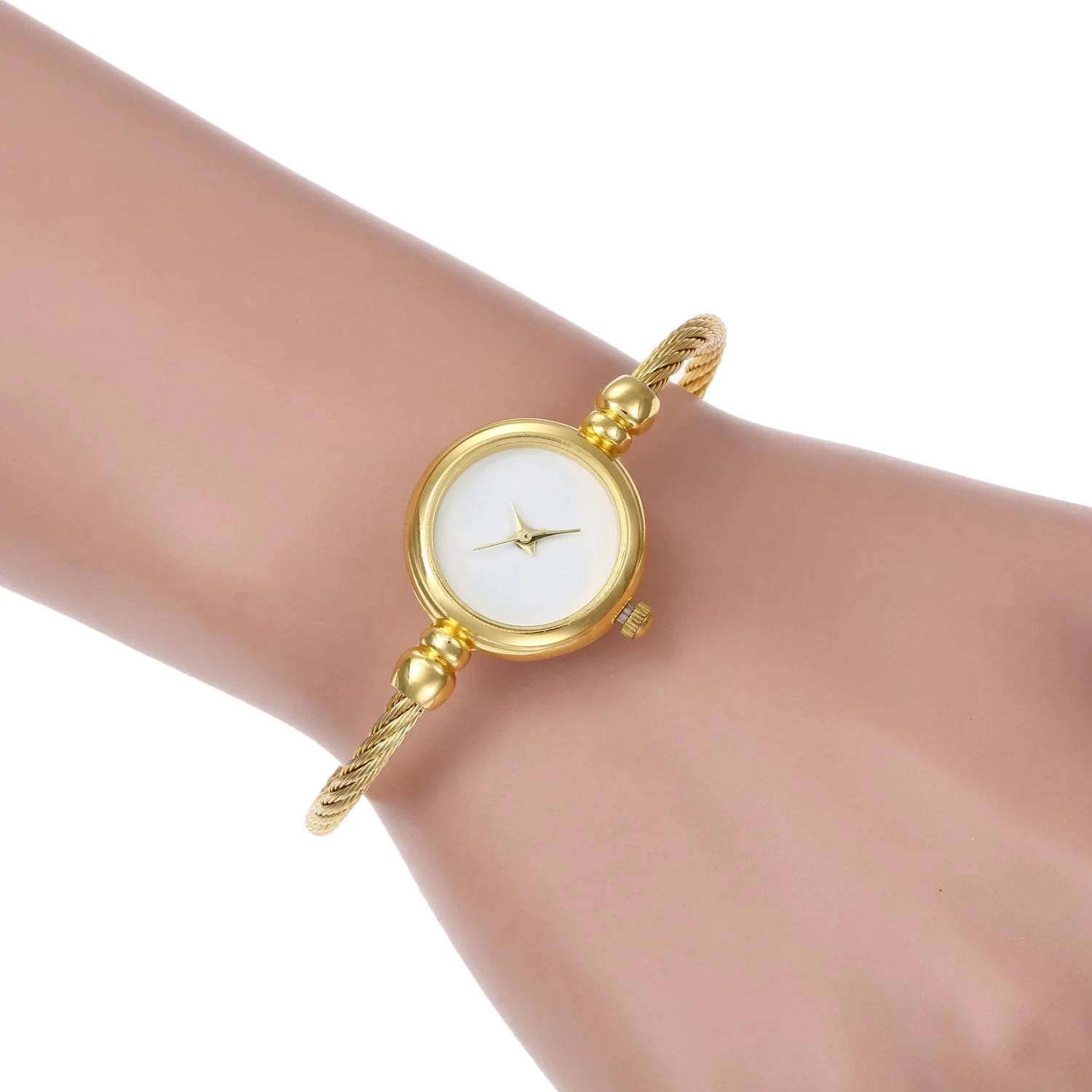 Women's Alloy Iron Strap Round Dial Casual Bracelet Watch - Image 5