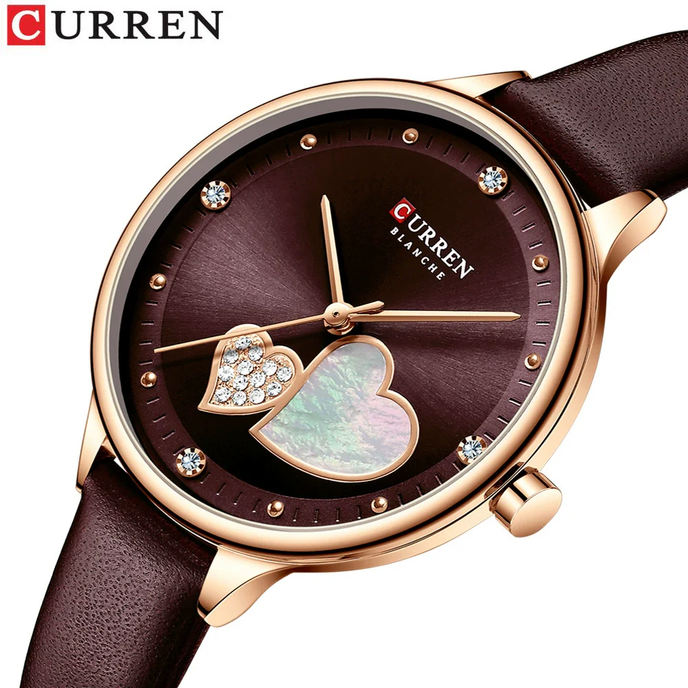 Women's Alloy Leather Casual Round Waterproof Quartz Watch With Pin Buckle And Onion Crown - Image 2