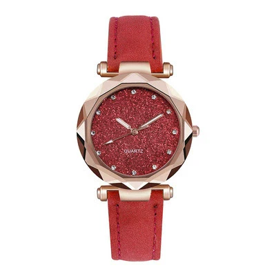 Women's Alloy Pu Belt Round Dial Starry Sky Leisure Fashion Casual Watch - Image 6