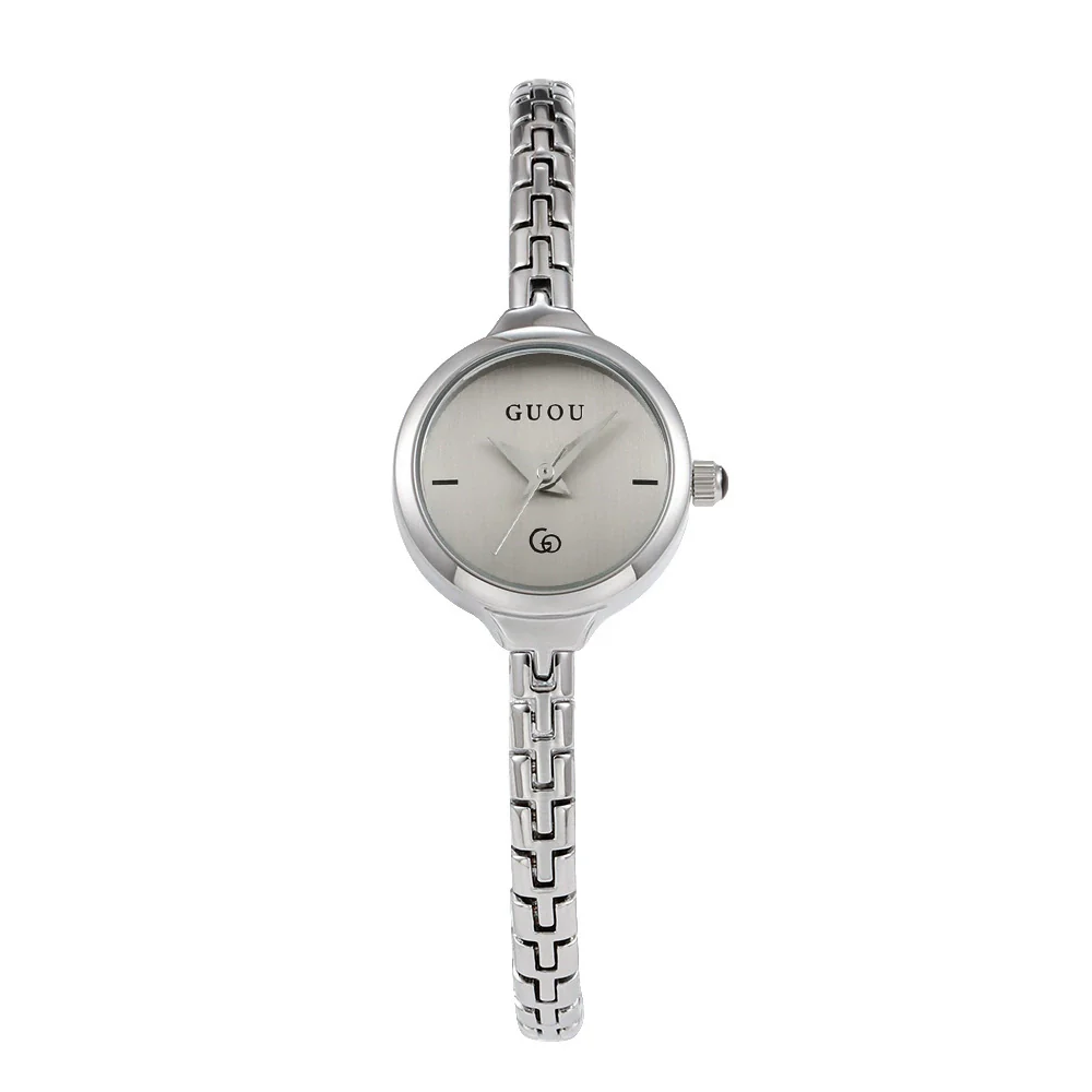 Women's Alloy Quartz Watch Round Dial Retro Fashion Style Jewelry Buckle Mineral Reinforced Glass Mirror - Image 6