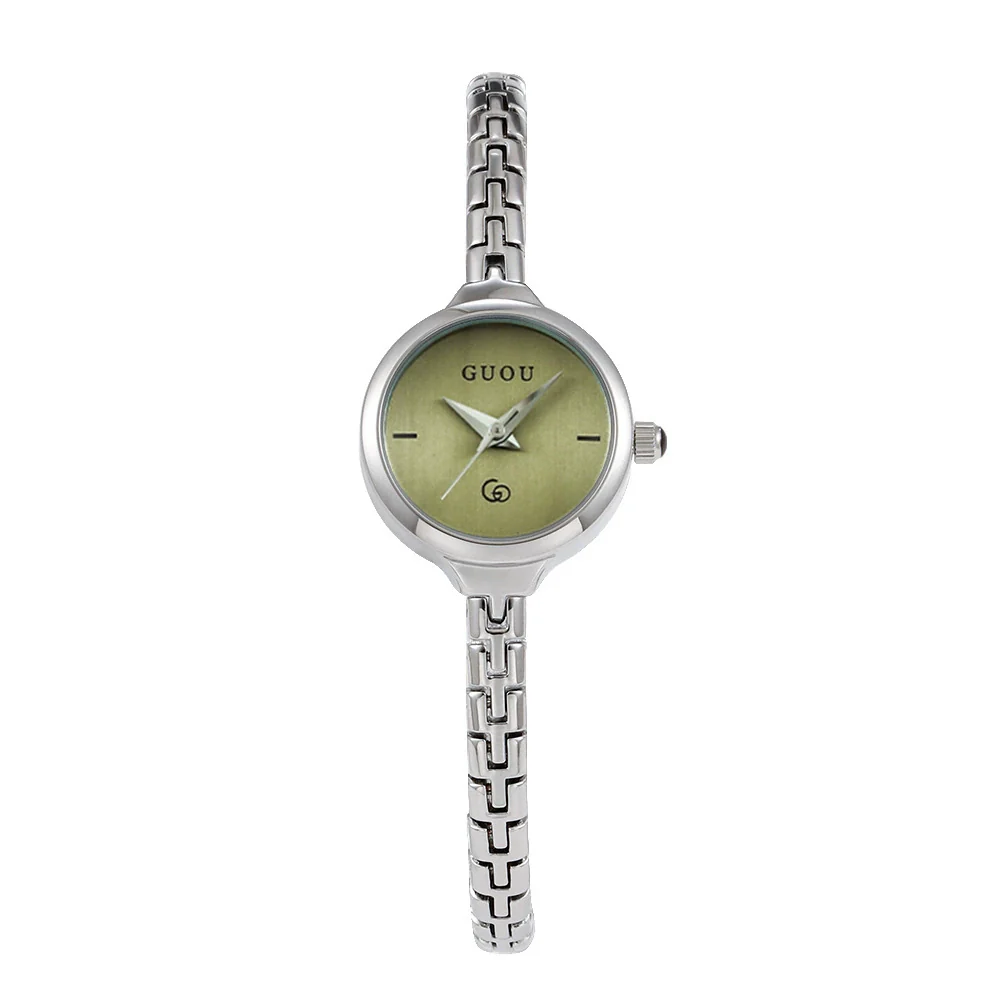 Women's Alloy Quartz Watch Round Dial Retro Fashion Style Jewelry Buckle Mineral Reinforced Glass Mirror - Image 8