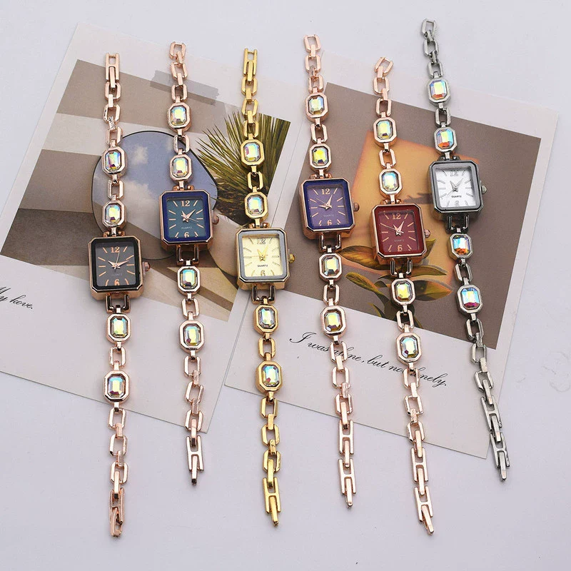 Women's Alloy Rectangle Dial Casual Midcentury Style Quartz Bracelet Watch