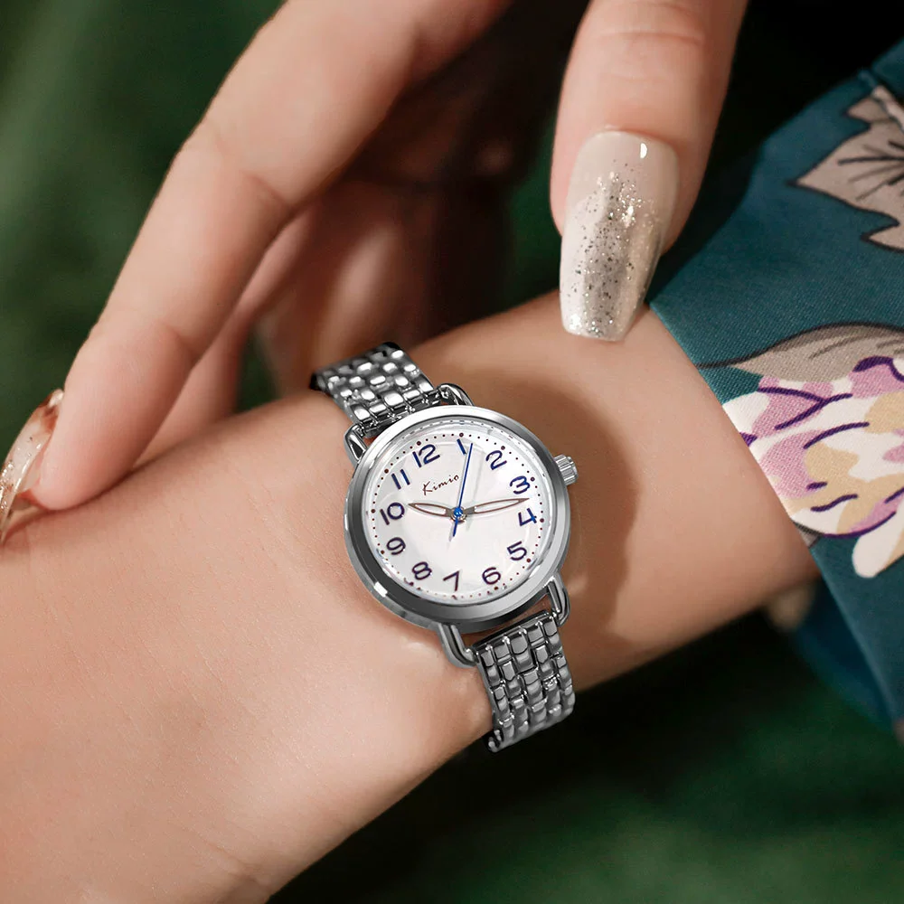 Women's Alloy Rose Gold Buckle Round Dial Fashionable Watch