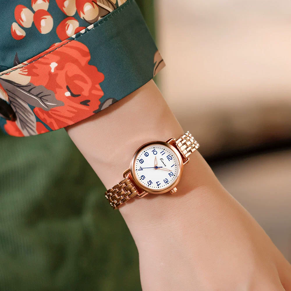 Women's Alloy Rose Gold Buckle Round Dial Fashionable Watch - Image 2