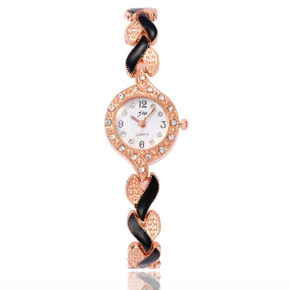 Women's Alloy Round Dial Quartz Watch And Leaf Bracelet Set - Image 13