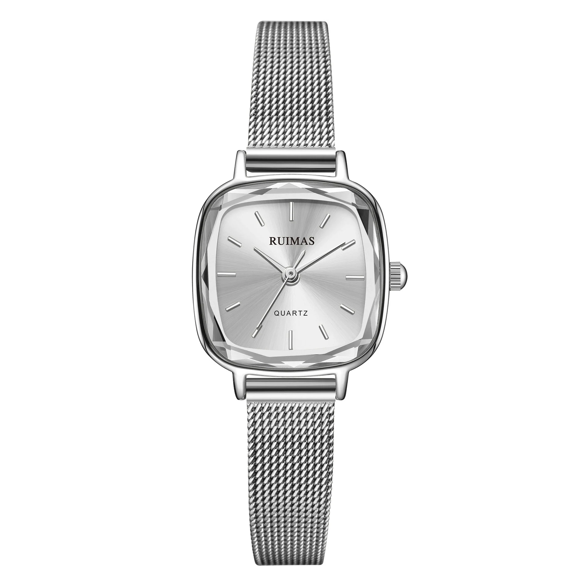 Women's Alloy Shell And Mesh Belt Square Retro Fashion Light Luxury Quartz Watch - Image 7