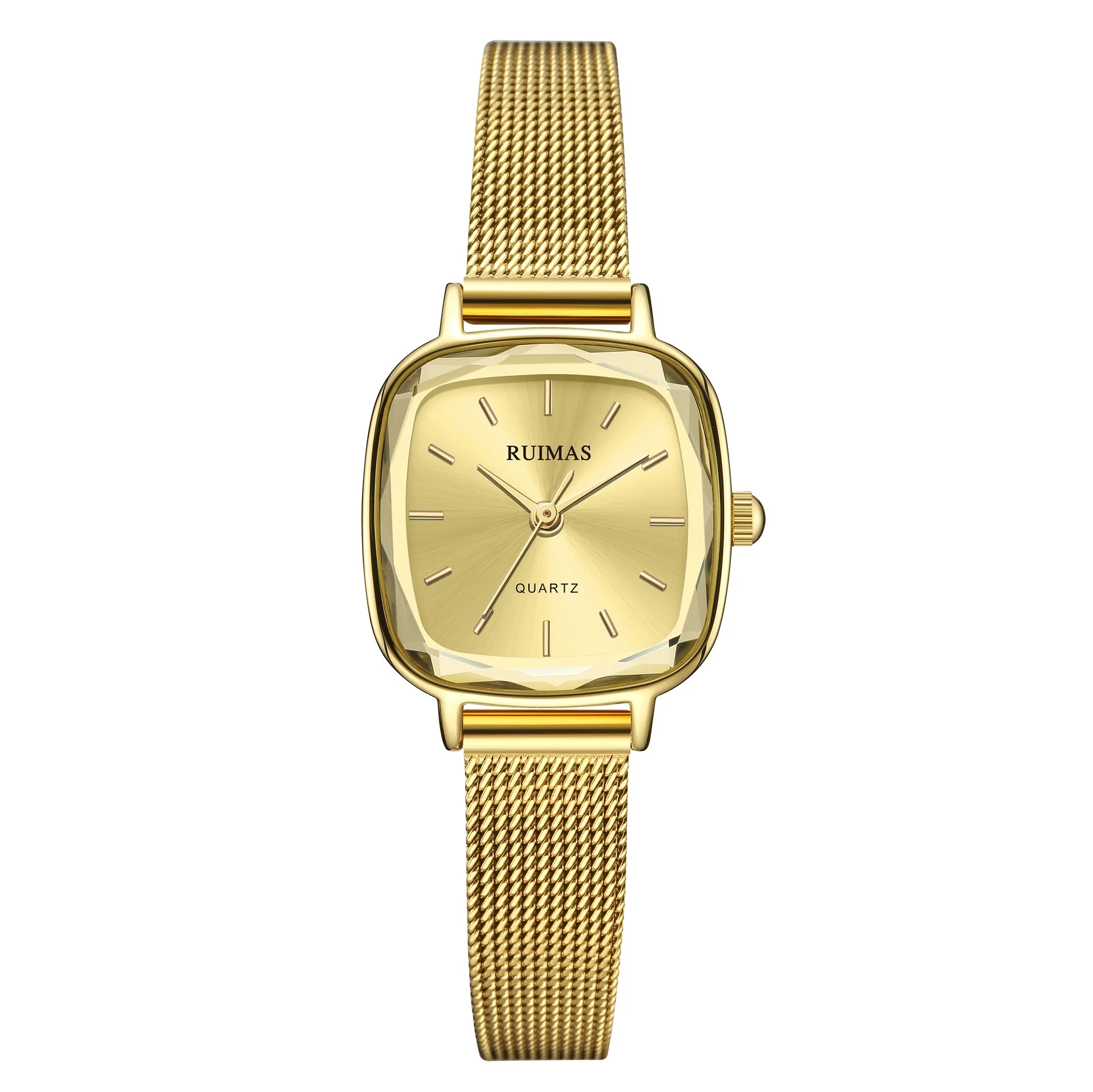 Women's Alloy Shell And Mesh Belt Square Retro Fashion Light Luxury Quartz Watch - Image 8