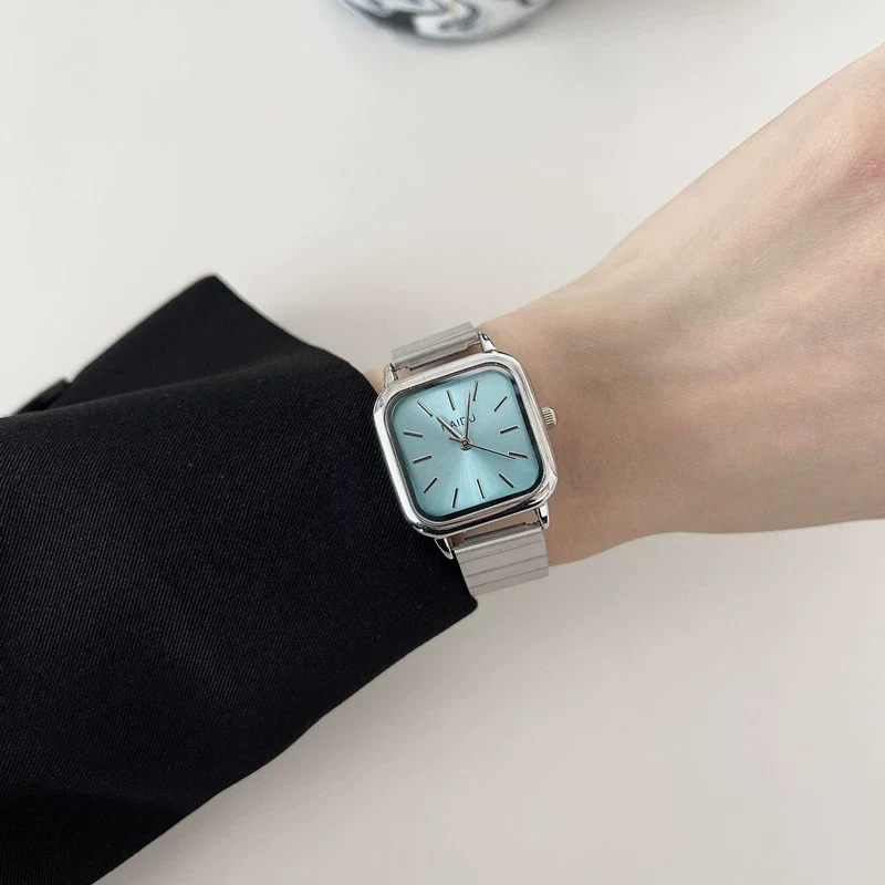 Women's Alloy Square Dial Bamboo Casual Quartz Watch